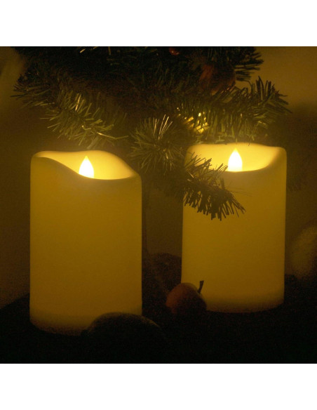 Vela LED de Pilar Impermeable Jingtech 10.16x15.24 cm Paquete de 2