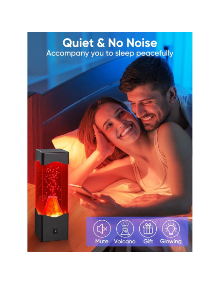Lámpara de Volcán LED TNOIE - Luz Nocturna Relajante USB