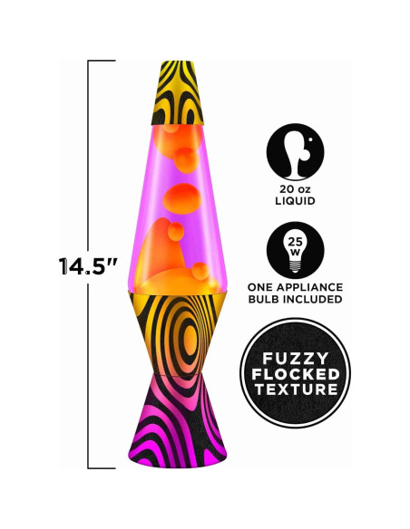 Lámpara Lava 36.83 cm Amarilla y Púrpura - Estilo Retro