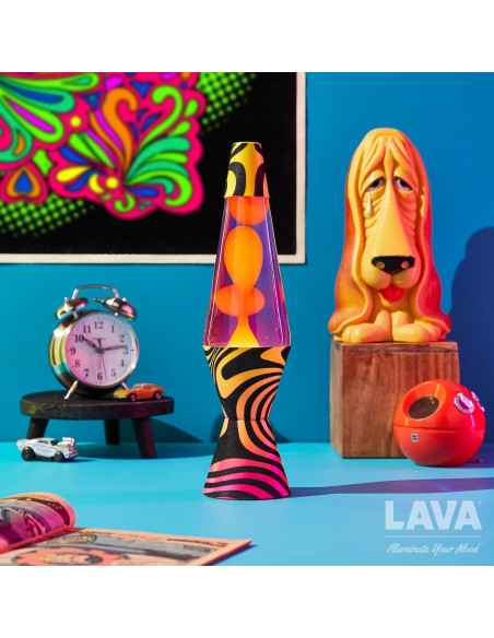 Lámpara Lava 36.83 cm Amarilla y Púrpura - Estilo Retro