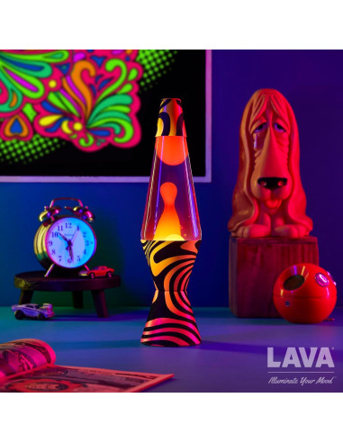 Lámpara Lava 36.83 cm Amarilla y Púrpura - Estilo Retro