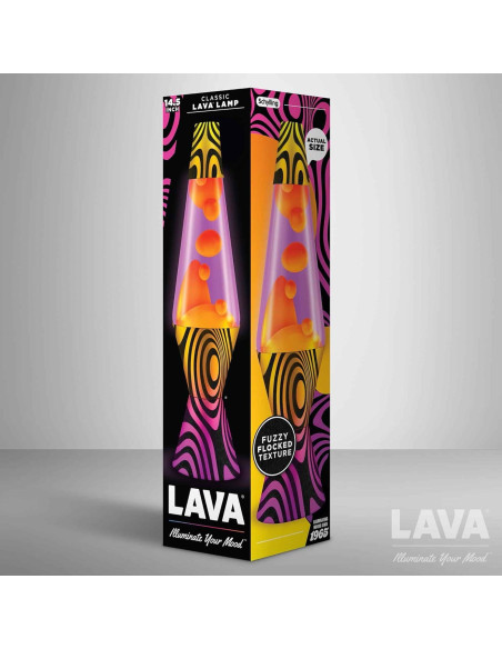 Lámpara Lava 36.83 cm Amarilla y Púrpura - Estilo Retro