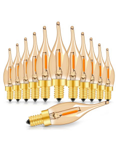 Paquete de 12 Bombillas LED Candelabro Genixgreen 0.7W Ámbar