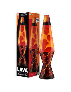Lámpara Lava Lava - 36.83 cm - Cera Roja y Líquido Naranja