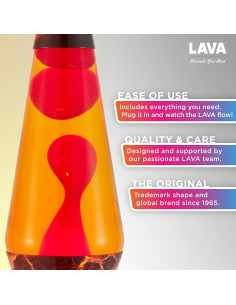 Lámpara Lava Lava - 36.83 cm - Cera Roja y Líquido Naranja 2