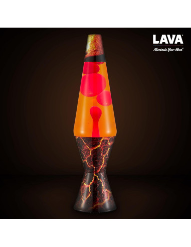 Lámpara Lava Lava - 36.83 cm - Cera Roja y Líquido Naranja