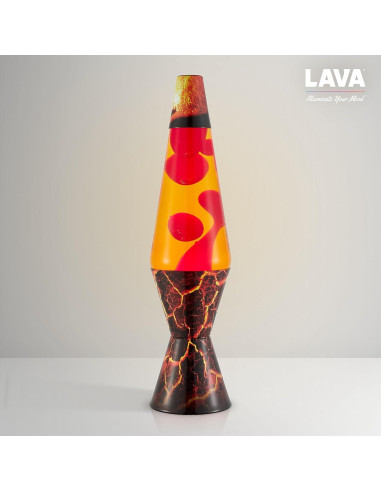 Lámpara Lava Lava - 36.83 cm - Cera Roja y Líquido Naranja