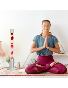 Lámpara de Movimiento Líquido LKUA 76 cm Cera Roja y Líquido Blanco 2