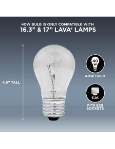 Bombilla de Reemplazo Lava 5032-6 40W Transparente 2 Unidades 2
