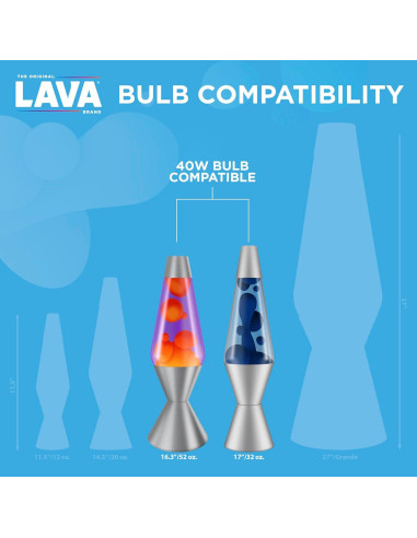 Bombilla de Reemplazo Lava 5032-6 40W Transparente 2 Unidades