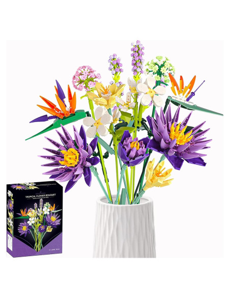 Juego de Construcción Ramo de Flores EMANNON 13 Piezas