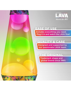 Lámpara de Lava Lava Colormax 2142, Cera Blanca y Globo Tricolor 2