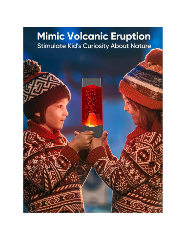 Lámpara Volcán LED SENCU, Luz Nocturna 20.3 cm