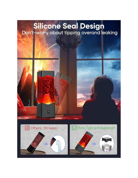 Lámpara Volcán LED SENCU, Luz Nocturna 20.3 cm