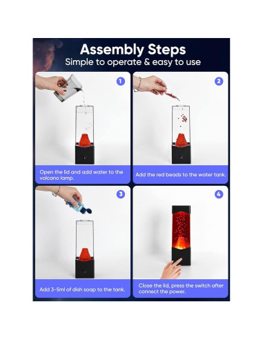Lámpara Volcán LED SENCU, Luz Nocturna 20.3 cm