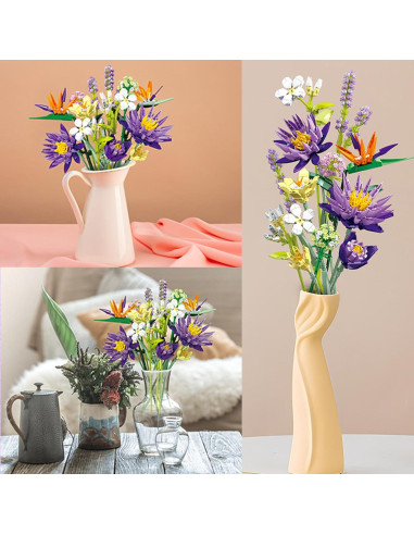 Juego de Construcción Ramo de Flores EMANNON 13 Piezas