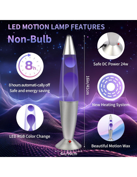 Lámpara de Movimiento LED GY 40 cm Sin Burbujas 7 Colores