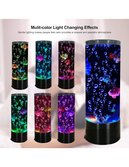 Lámpara de Lava LED Vaticas con Peces y Burbujas 28cm