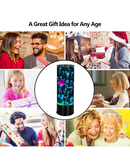 Lámpara de Lava LED Vaticas con Peces y Burbujas 28cm