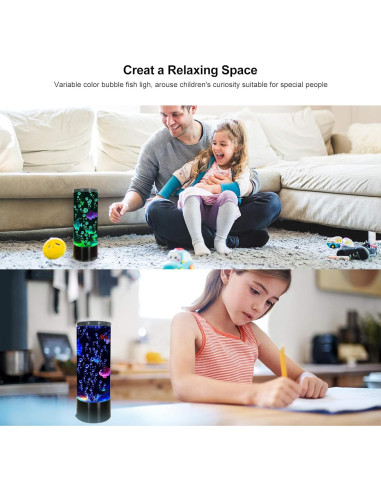 Lámpara de Lava LED Vaticas con Peces y Burbujas 28cm