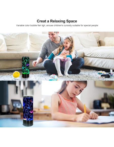 Lámpara de Lava LED Vaticas con Peces y Burbujas 28cm