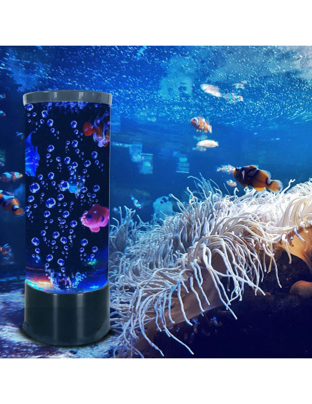 Lámpara de Lava LED Vaticas con Peces y Burbujas 28cm
