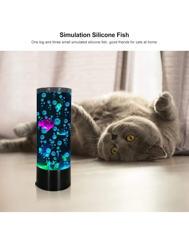 Lámpara de Lava LED Vaticas con Peces y Burbujas 28cm