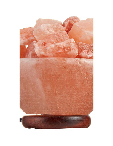Lámpara de Sal del Himalaya Spantik en Tazón con Cristales