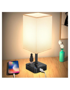 Lámpara de Mesa Regulable COZOO con 2 Puertos USB y Táctil