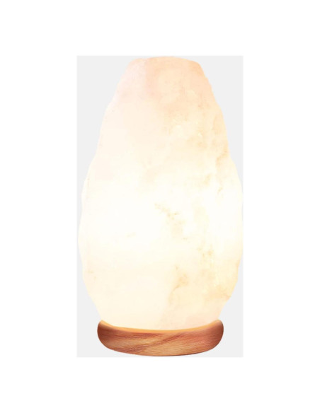 Lámpara de Sal Blanca Himalayan Glow, 15W, Hecha a Mano