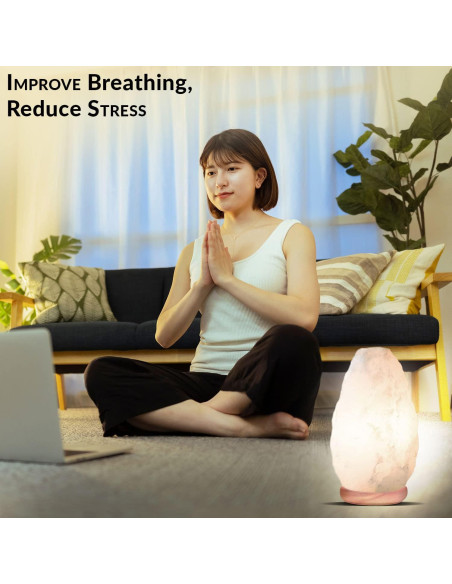 Lámpara de Sal Blanca Himalayan Glow, 15W, Hecha a Mano