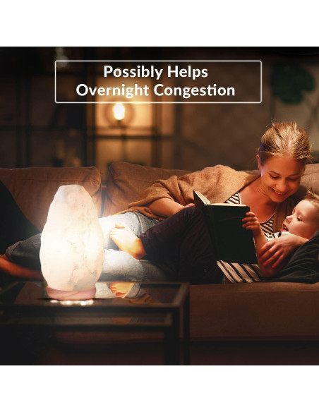 Lámpara de Sal Blanca Himalayan Glow, 15W, Hecha a Mano