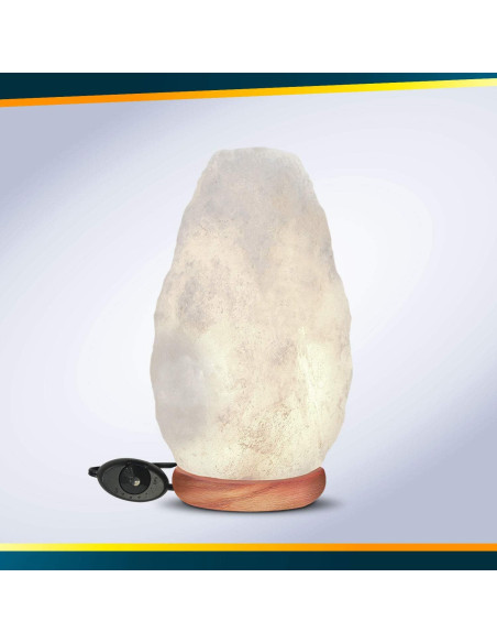 Lámpara de Sal Blanca Himalayan Glow, 15W, Hecha a Mano