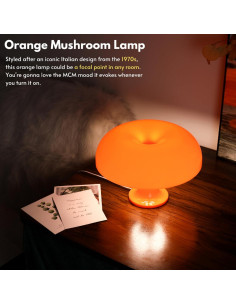 Lámpara de Hongo Naranja UEHICT con 3 Modos de Iluminación 2