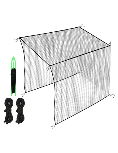 Red de Golf Amazgolf DFX 3x3x3m con Ganchos y Mosquetones