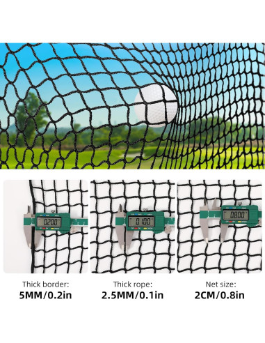 Red de Golf Amazgolf DFX 3x3x3m con Ganchos y Mosquetones