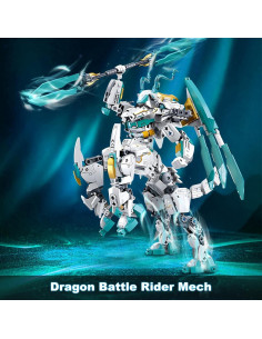 Juego de Bloques Mech Dragón Blanco 2 en 1 731 Piezas 2