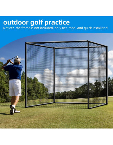 Red de Golf Amazgolf DFX 3x3x3m con Ganchos y Mosquetones