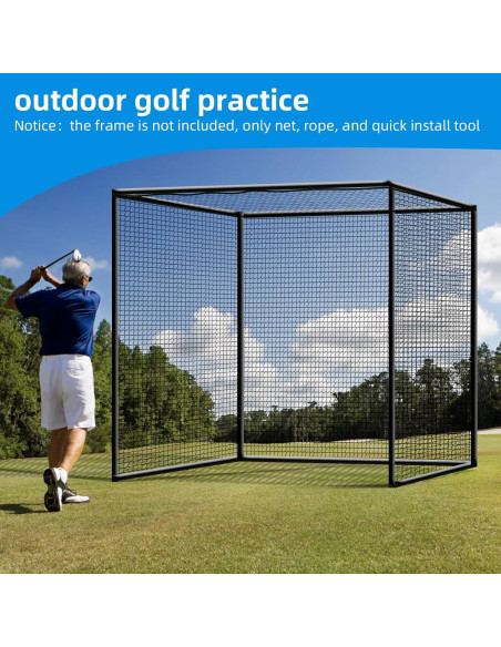 Red de Golf Amazgolf DFX 3x3x3m con Ganchos y Mosquetones