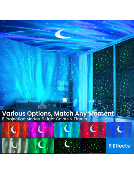 Proyector de Estrellas y Auroras HUMIIEYE DY105 con Altavoz Bluetooth