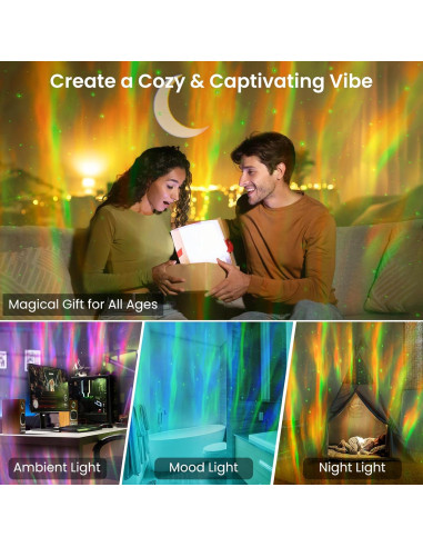 Proyector de Estrellas y Auroras HUMIIEYE DY105 con Altavoz Bluetooth