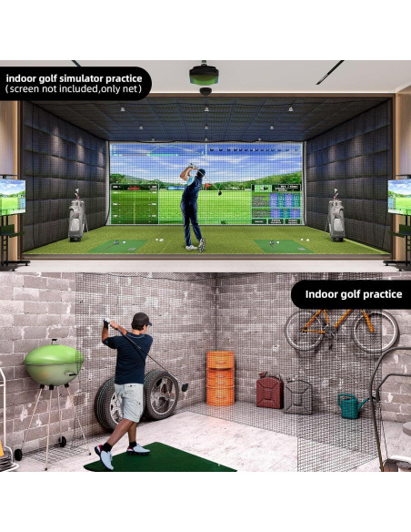 Red de Golf Amazgolf DFX 3x3x3m con Ganchos y Mosquetones