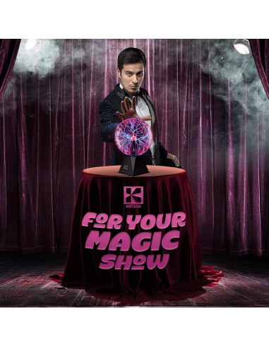 Bola de Plasma Interactiva Katzco 20 cm - Decoración LED Rosa