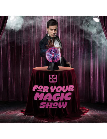 Bola de Plasma Interactiva Katzco 20 cm - Decoración LED Rosa