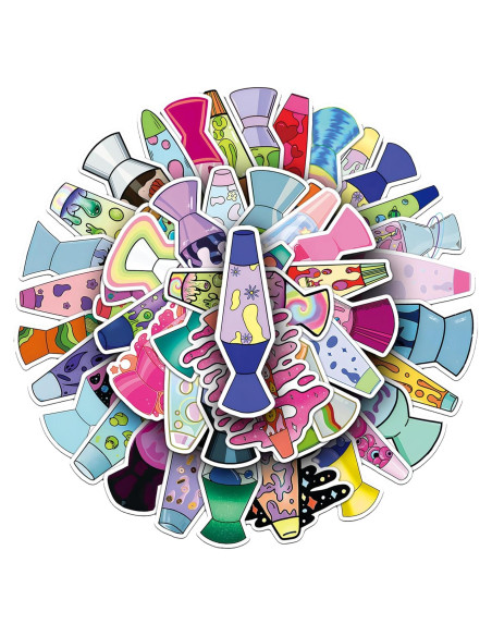 Pegatinas de Luz de Lava Famnaer - 50 Calcomanías Vinilo