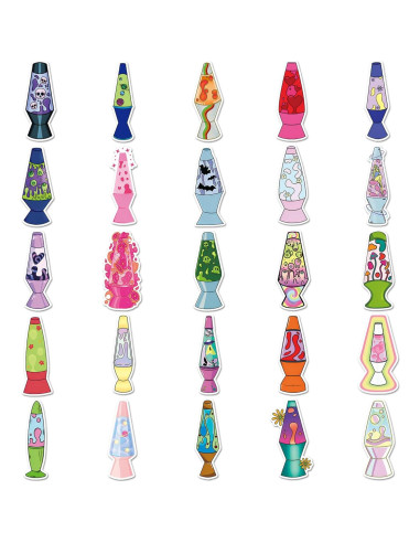 Pegatinas de Luz de Lava Famnaer - 50 Calcomanías Vinilo