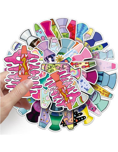 Pegatinas de Luz de Lava Famnaer - 50 Calcomanías Vinilo