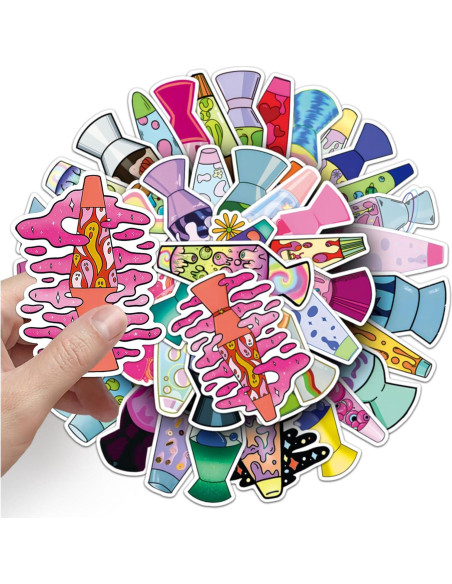 Pegatinas de Luz de Lava Famnaer - 50 Calcomanías Vinilo