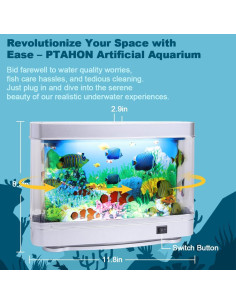 Lámpara Acuática Decorativa PTAHON 30 cm Luz Nocturna Relax 2