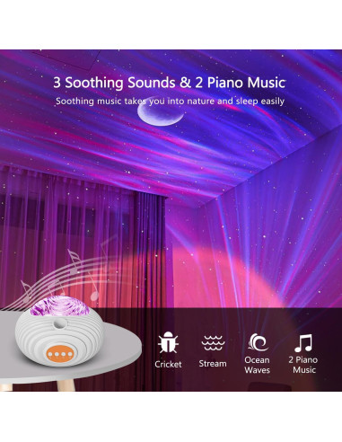 Proyector Estelar ELITUN K-1106 con 14 Colores y Ruido Blanco